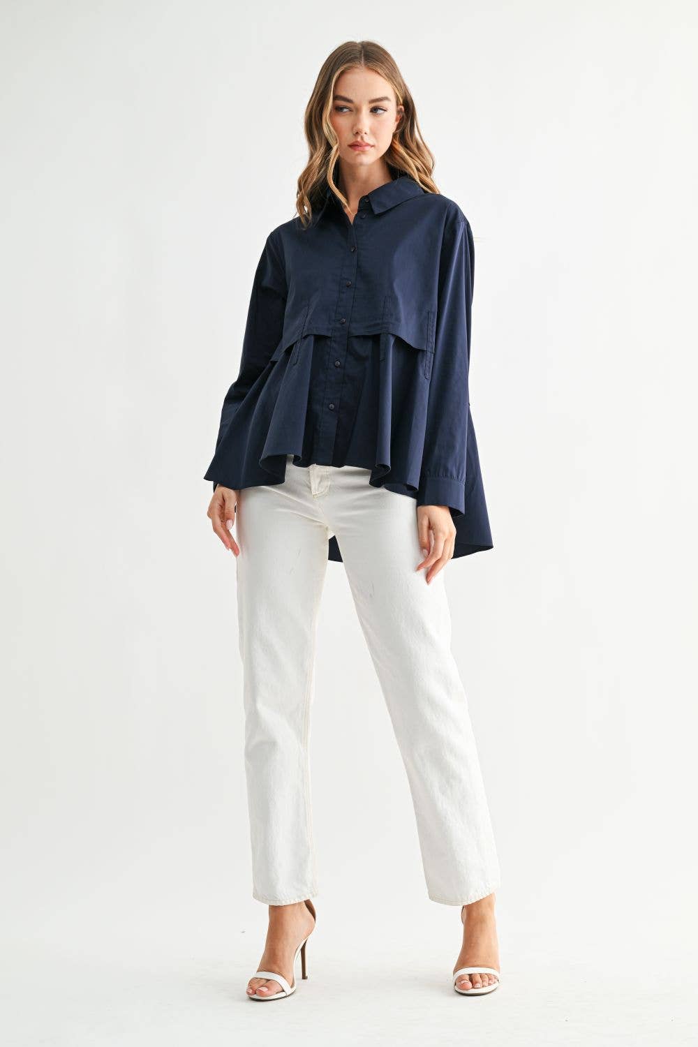 Juellette Button Down Poplin Top