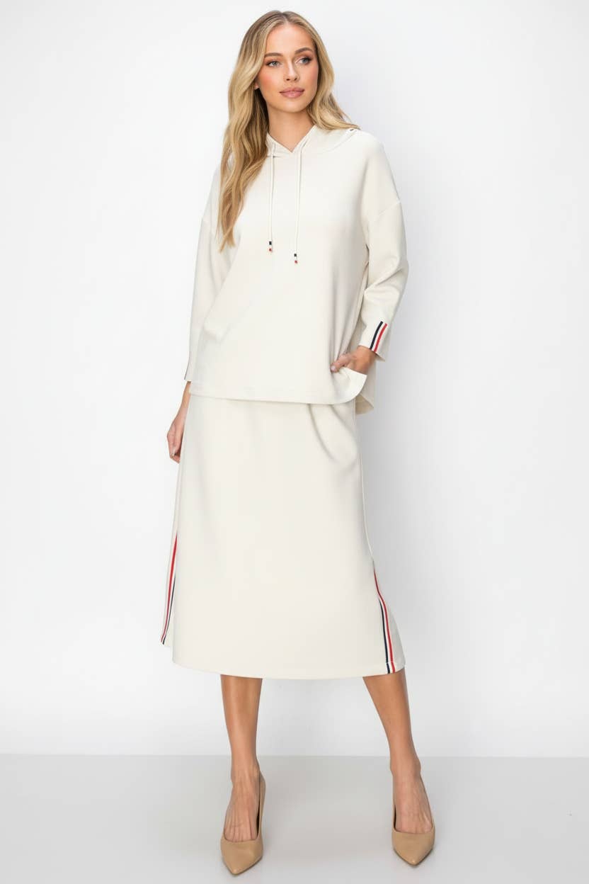 Khloe Knit Crepe Hoodie Top