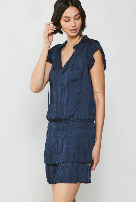 Zoey Pleated Mini Dress