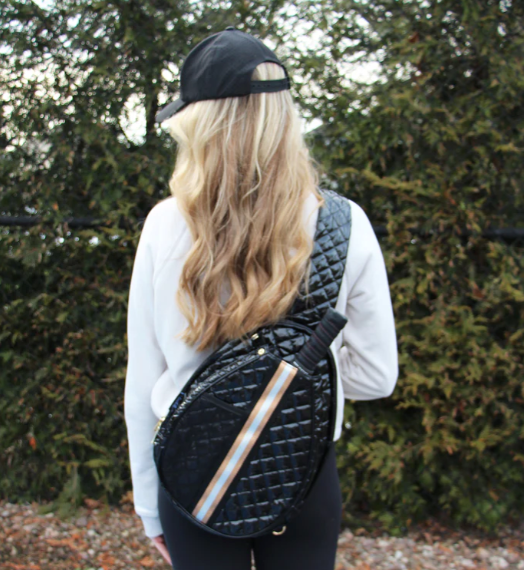 Jillian Quilted Sling - Black