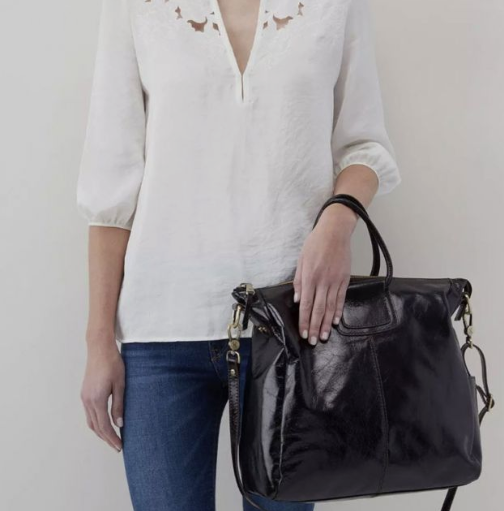 HOBO Sheila Large Satchel, Black Vintage Hide