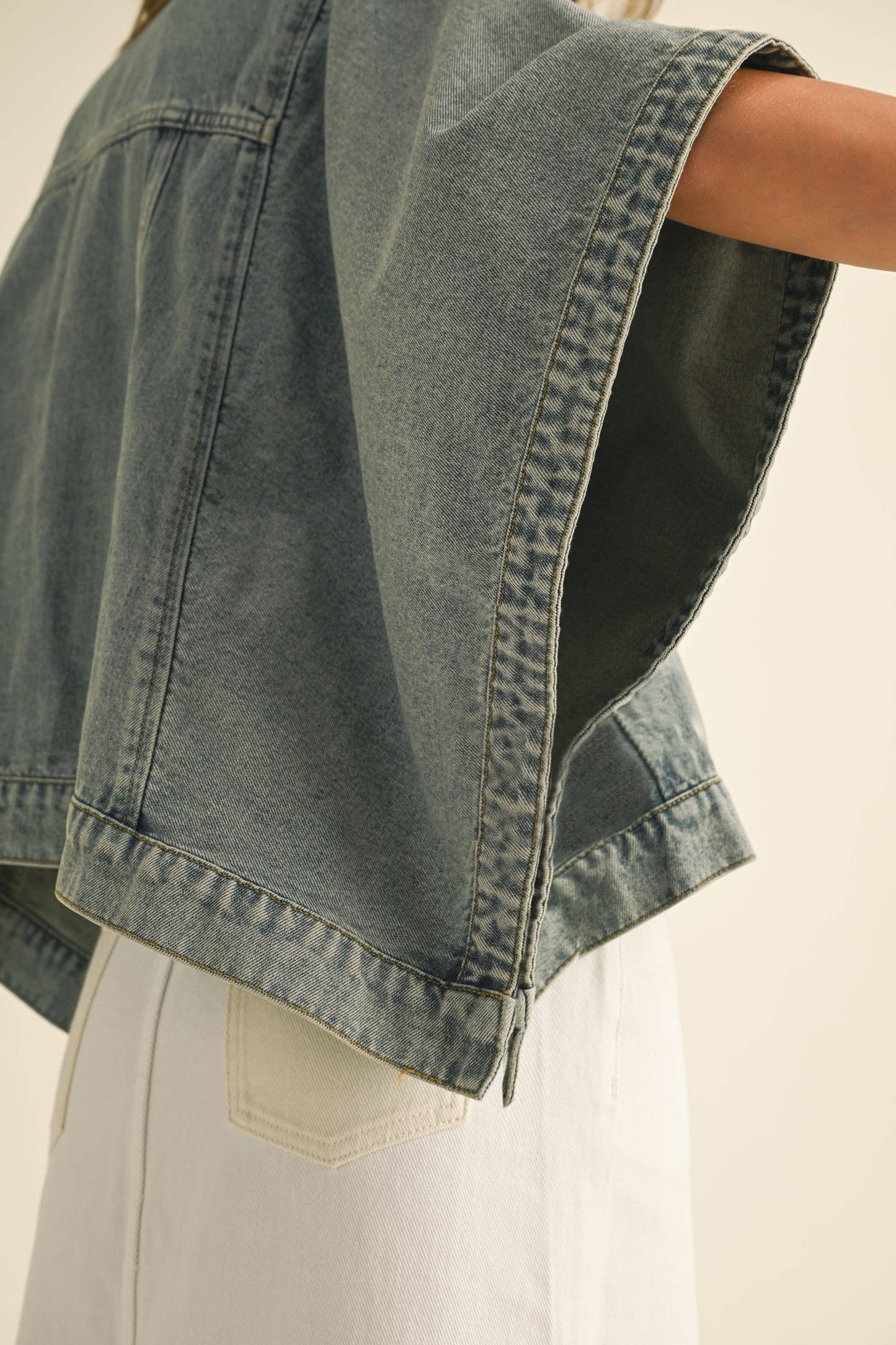Cape Style Denim Jacket