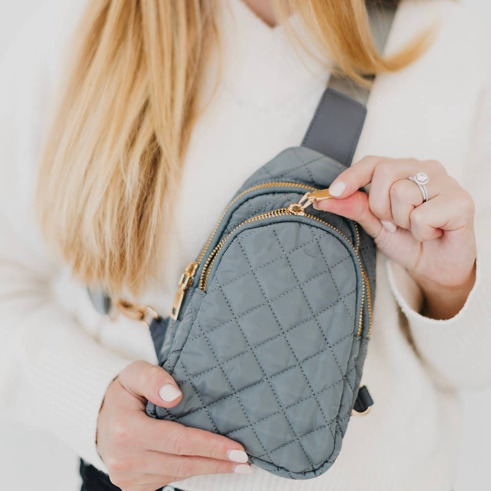 Pinelope Puffer Bum Bag: Gray