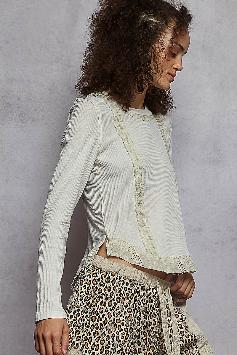 Rib Knit Long Sleeve Top