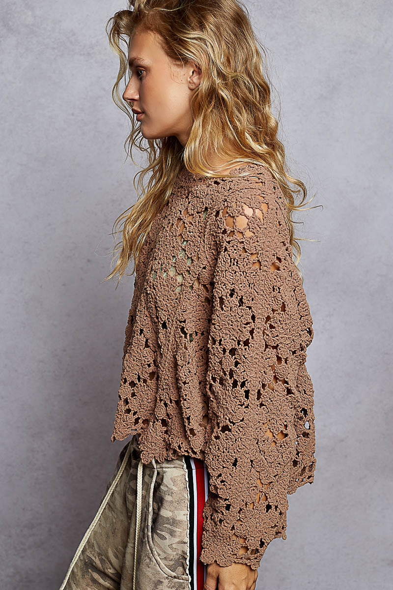 Crochet Knit Sweater Top