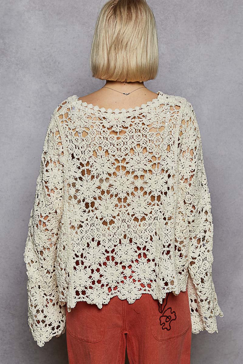 Crochet Knit Sweater Top