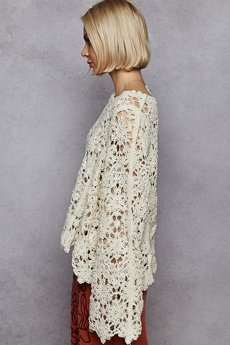 Crochet Knit Sweater Top