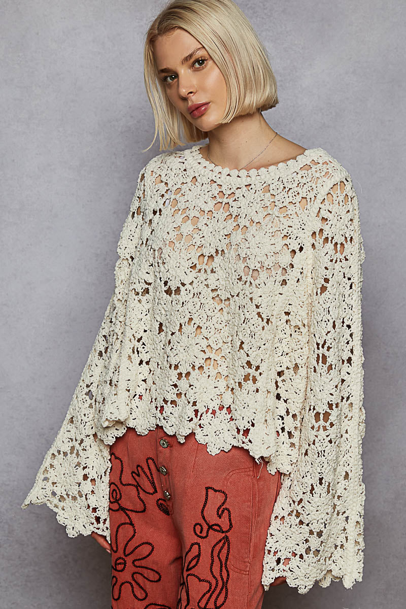 Crochet Knit Sweater Top
