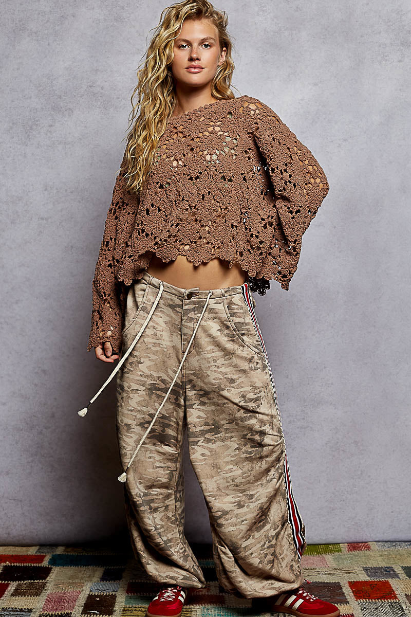 Crochet Knit Sweater Top