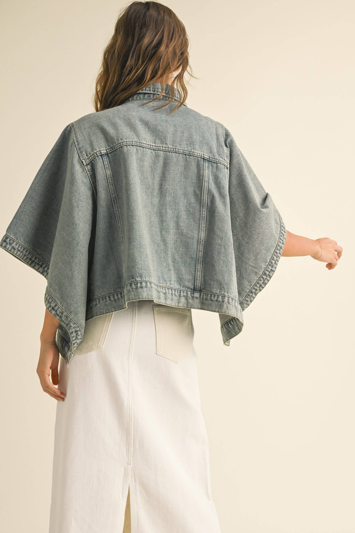 Cape Style Denim Jacket
