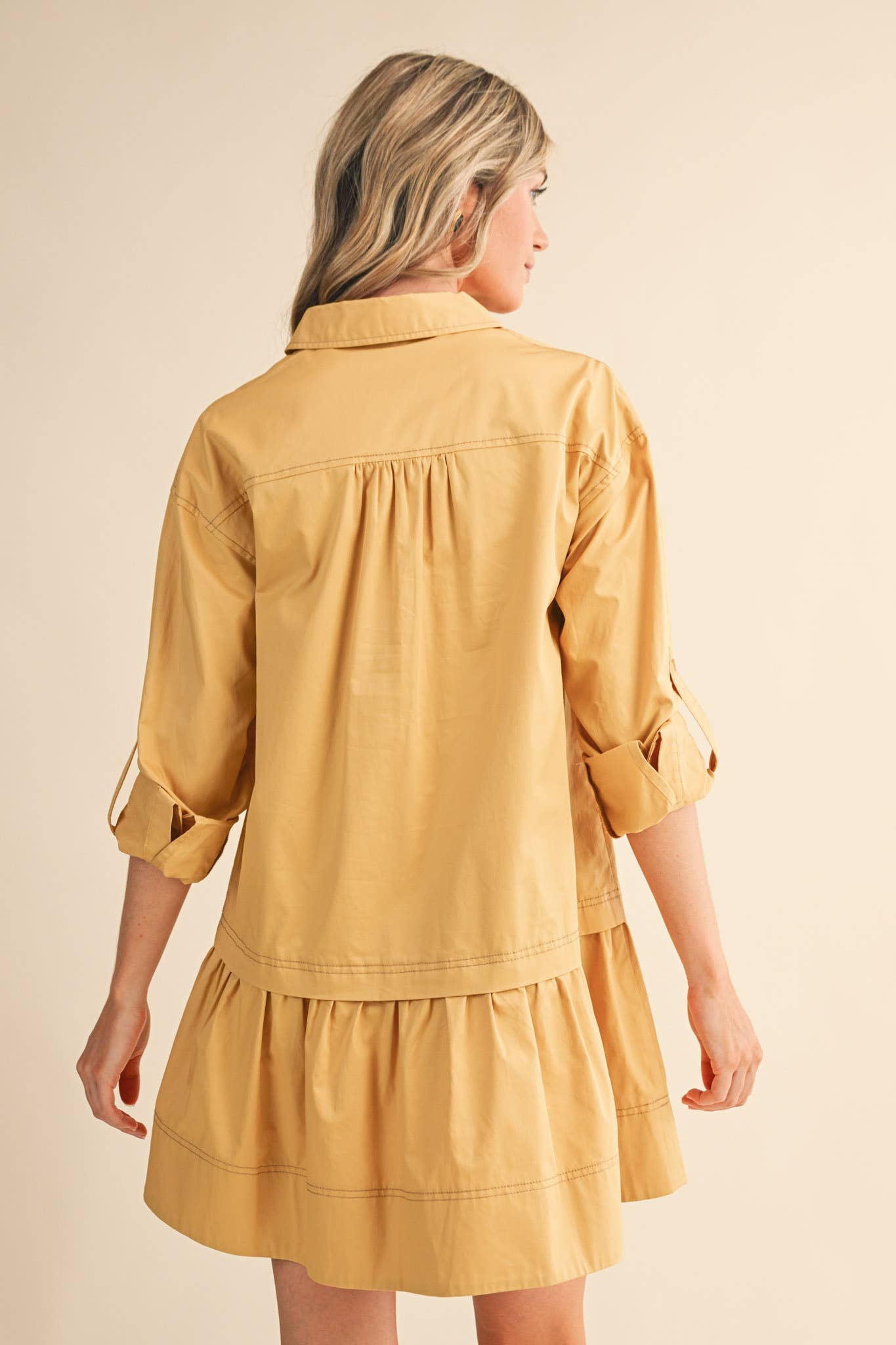 COLLARED DROP WAIST MINI DRESS