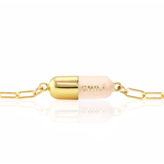 Pink Chill Pill Charm Bracelet
