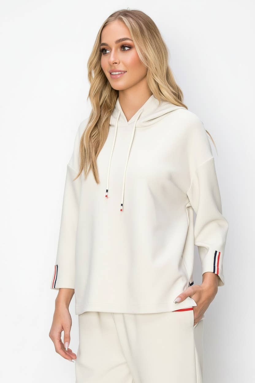 Khloe Knit Crepe Hoodie Top