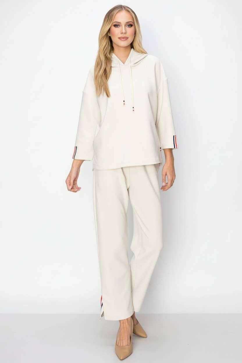 Khloe Knit Crepe Hoodie Top