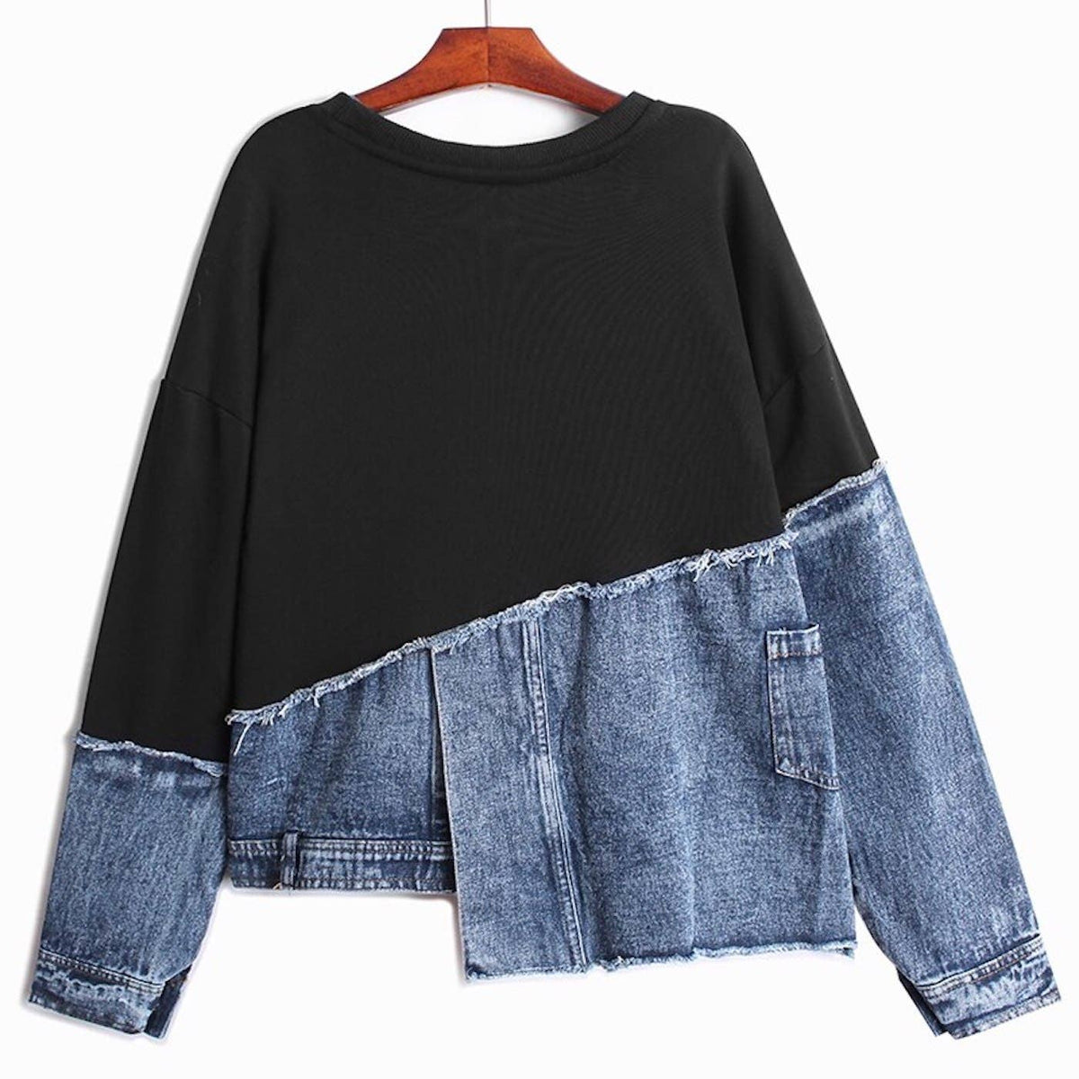 Denim Trim Sweatshirt