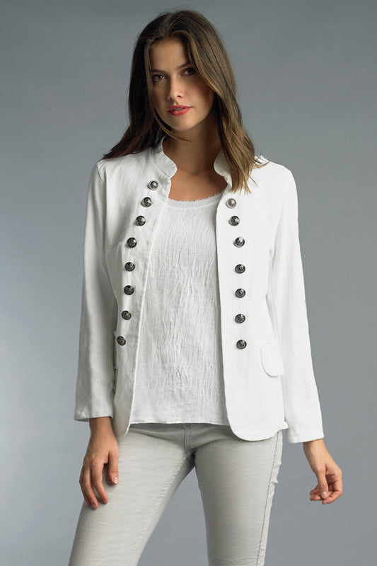 Knit Blazer With Anchor Buttons