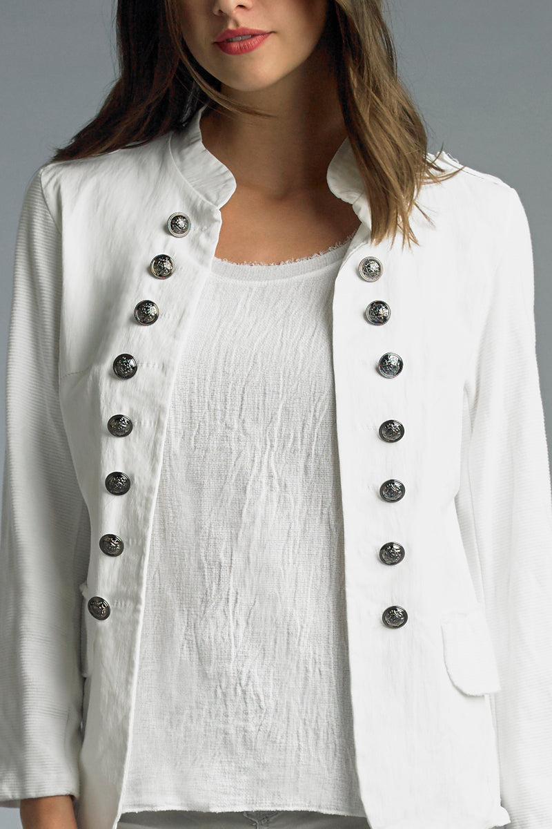 Knit Blazer With Anchor Buttons