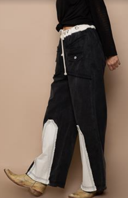 Black & Ivory Wide Leg Pants