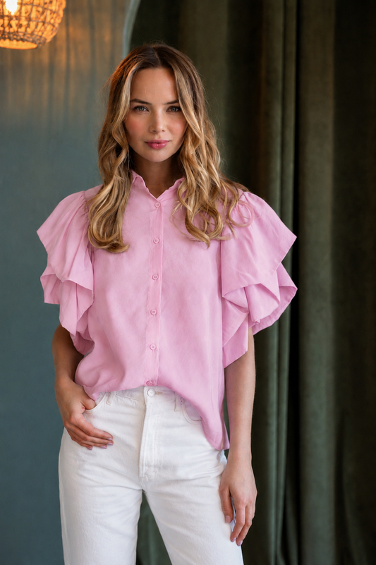 Wrynn Woven Ruffled Top