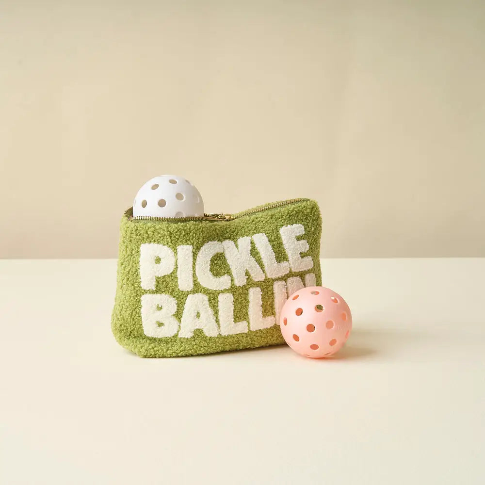 Sherpa Zippered Teddy Pouch - Pickle Ballin
