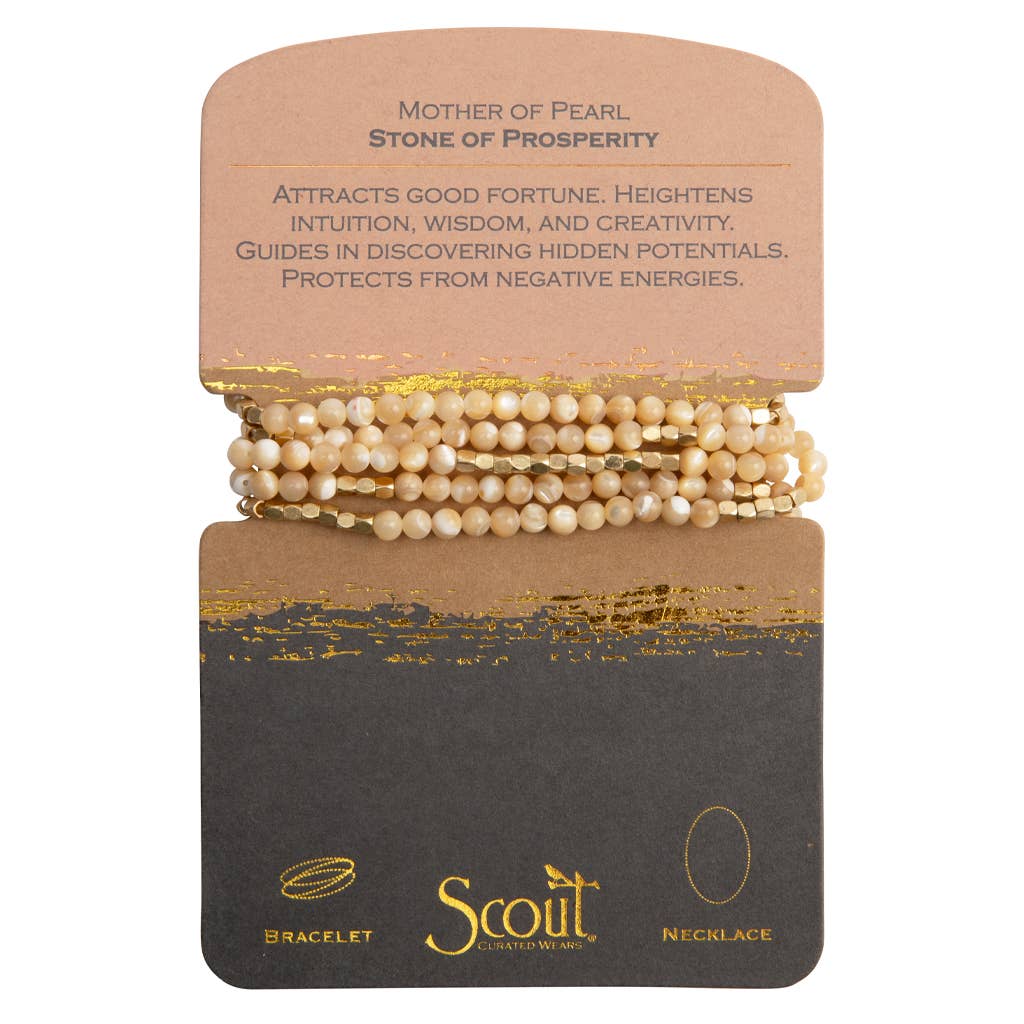Scout Stone Wrap ~ Mother of Pearl/Gold ~ Prosperity