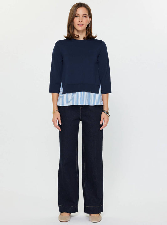 Striped Mixed Media Sweater