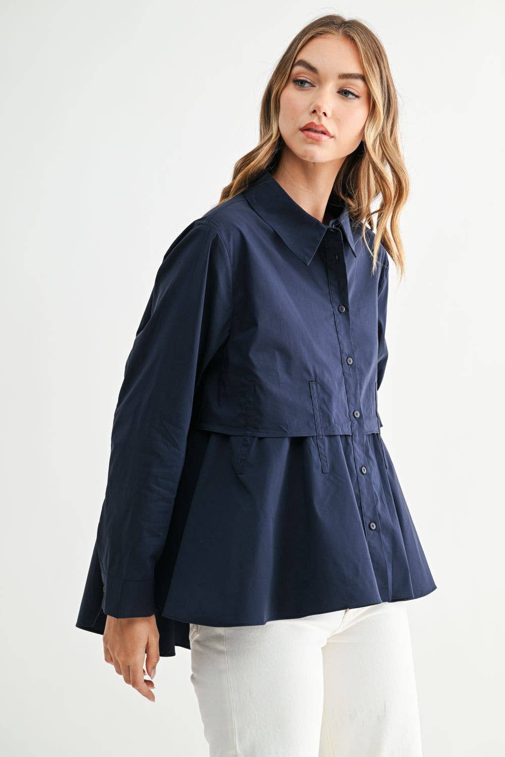 Juellette Button Down Poplin Top