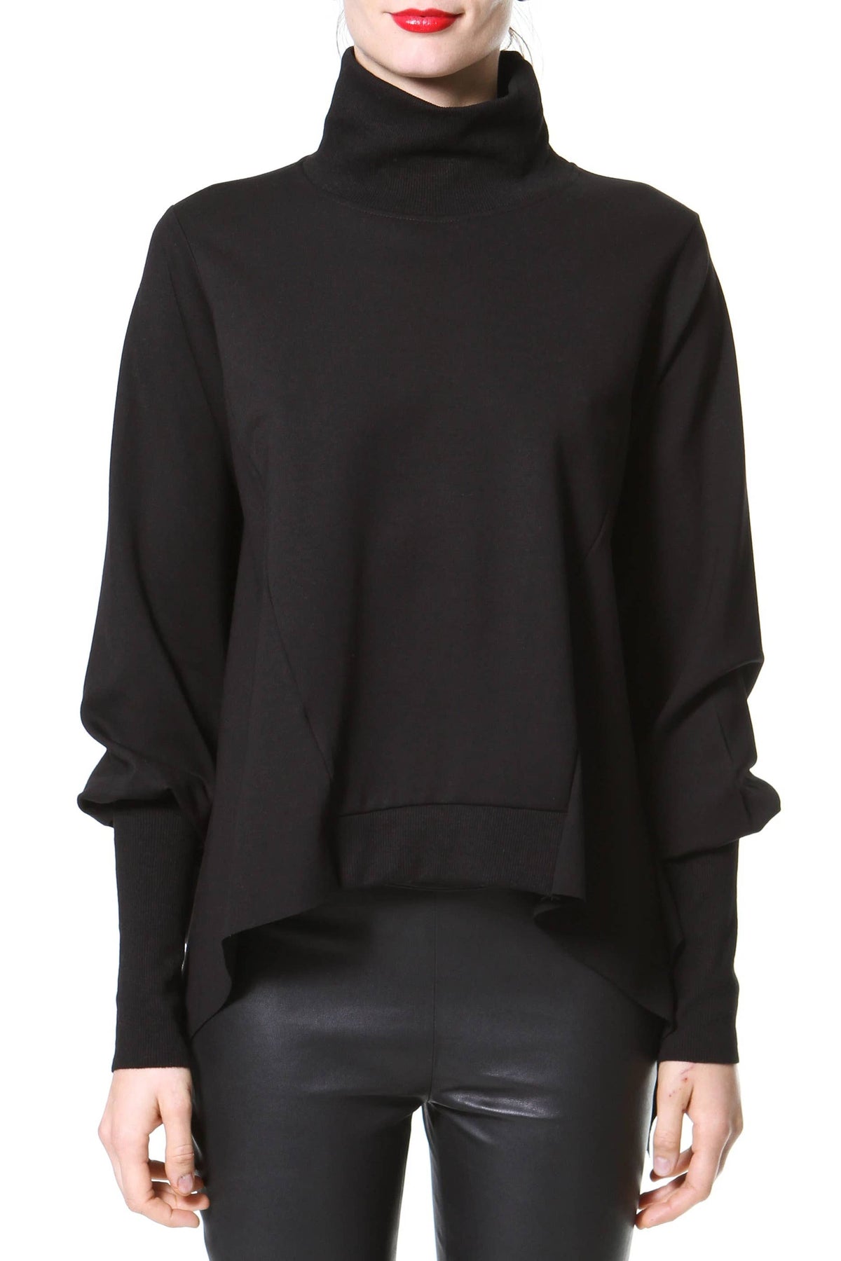Dolman Sleeve Mock Knit Top