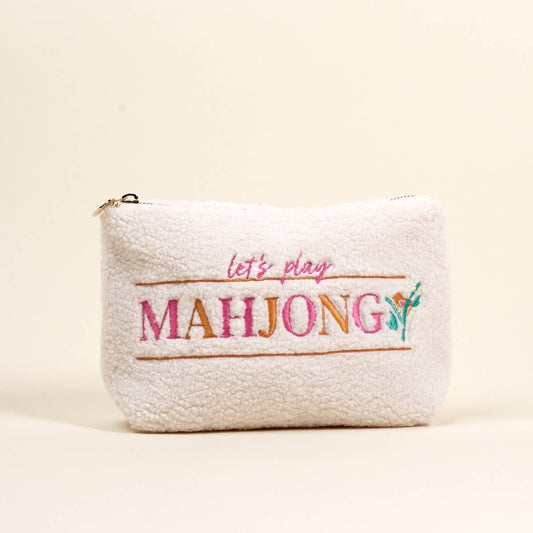 Sherpa Teddy Pouch–Let's Play Mahjong