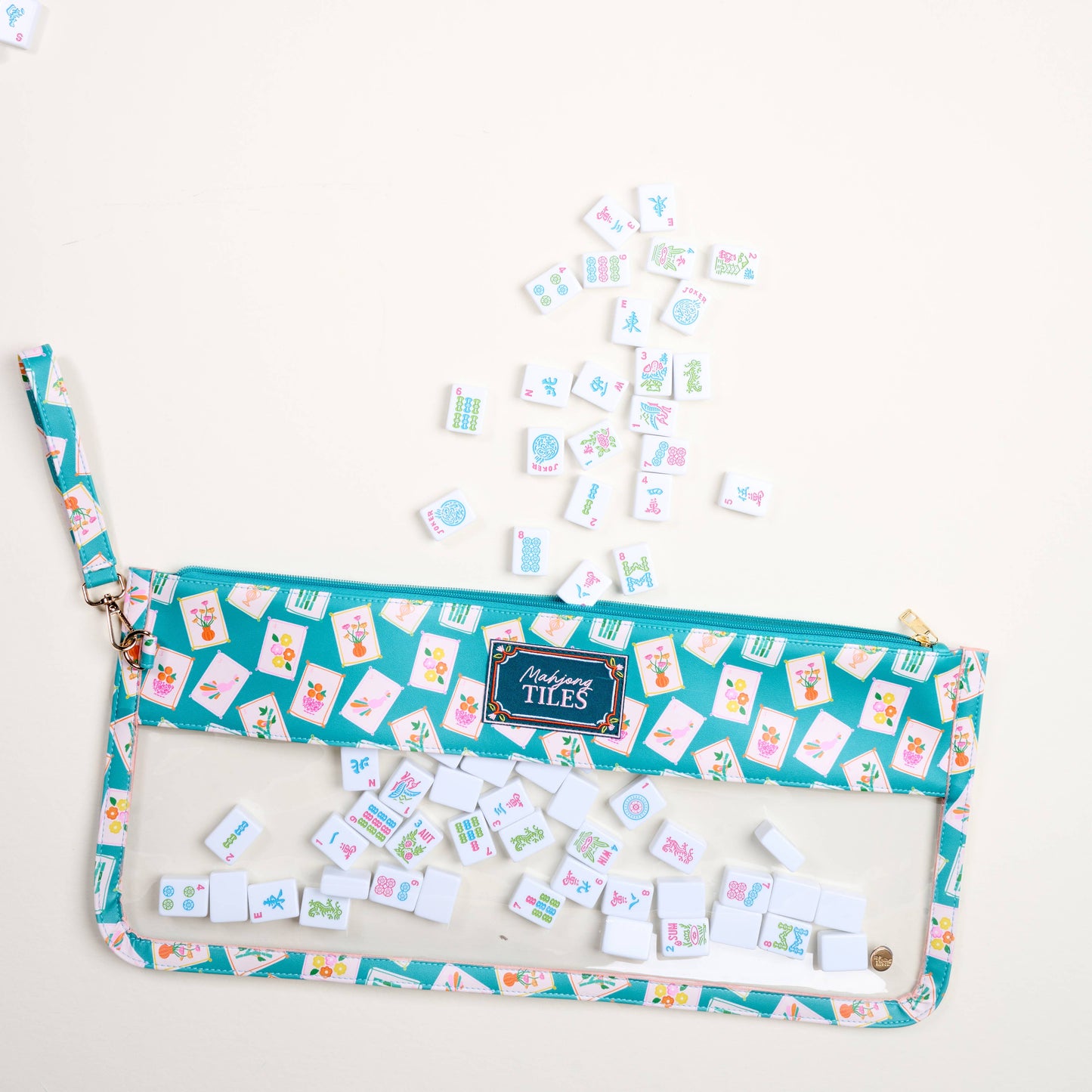 Mahjong Tile Keeper Pouch–It's Mahj Time Teal