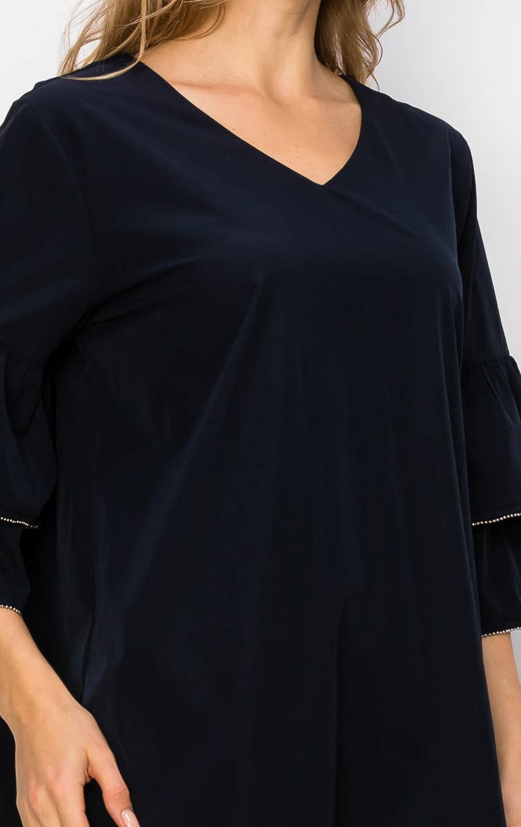 Wesenia Top with Ruffled Trimmed Beading