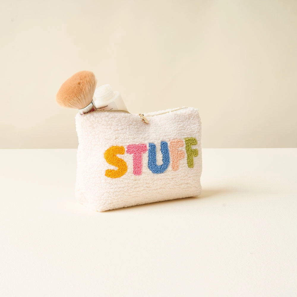 Sherpa Zippered Teddy Pouch - STUFF