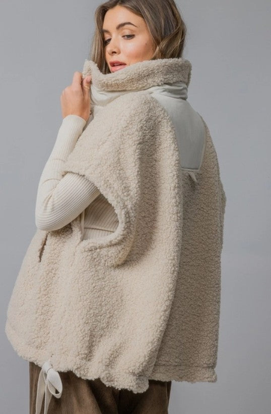 Snap Button Teddy Fleece Vest