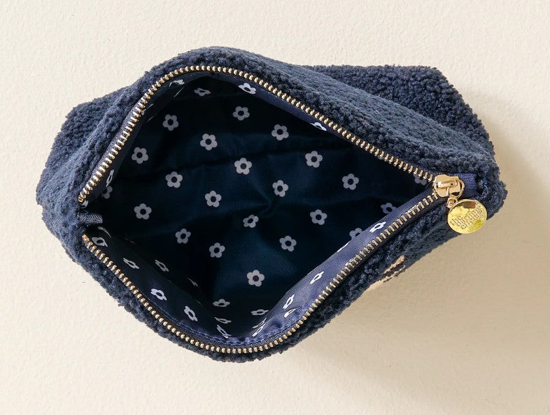 Sherpa Zippered Teddy Pouch - Face