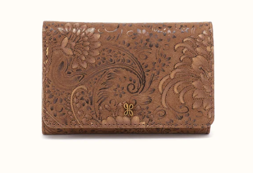 HOBO Jill Trifold Wallet in Mink Folklore
