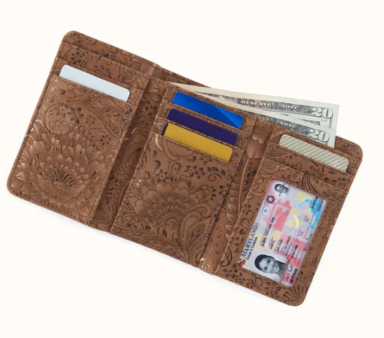 HOBO Jill Trifold Wallet in Mink Folklore