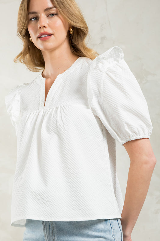 Puff Sleeve Blouse - White