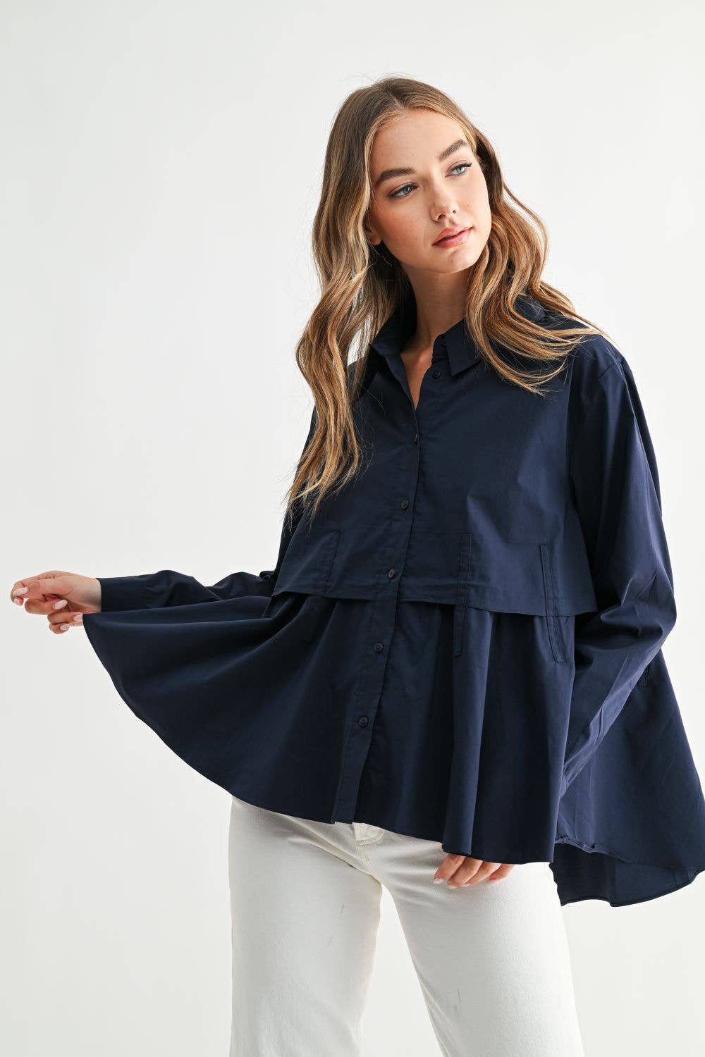 Juellette Button Down Poplin Top