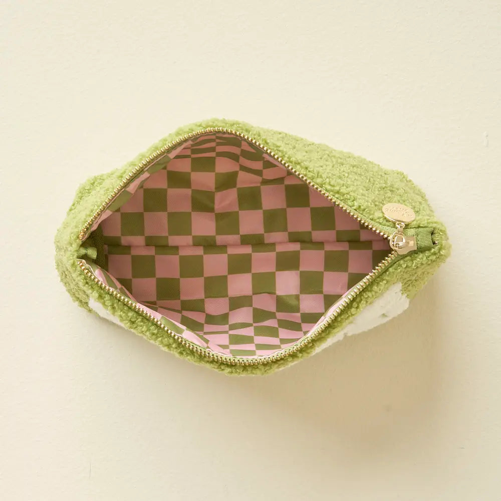 Sherpa Zippered Teddy Pouch - Pickle Ballin
