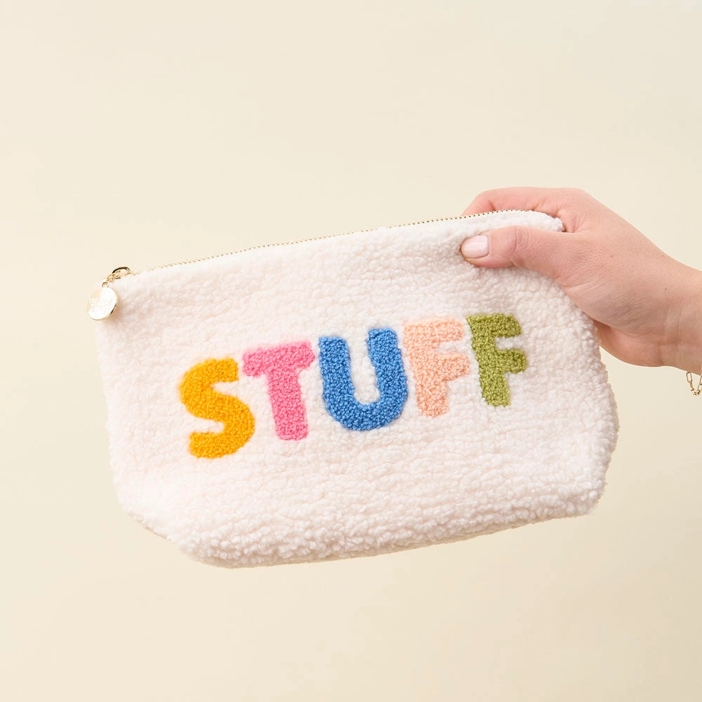 Sherpa Zippered Teddy Pouch - STUFF