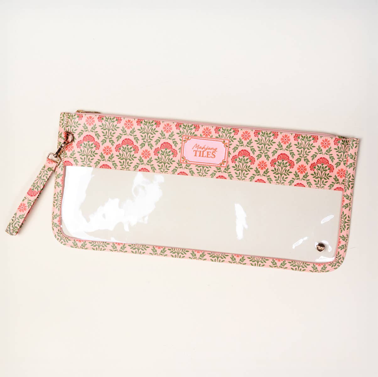 Mahjong Tile Keeper Pouch–Everbloom Dusty Rose