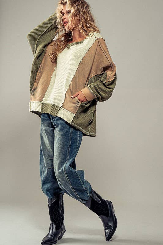 Textured Puzzle Crewneck Sweatshirt