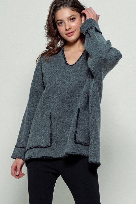 Aura Dark Knit Pullover
