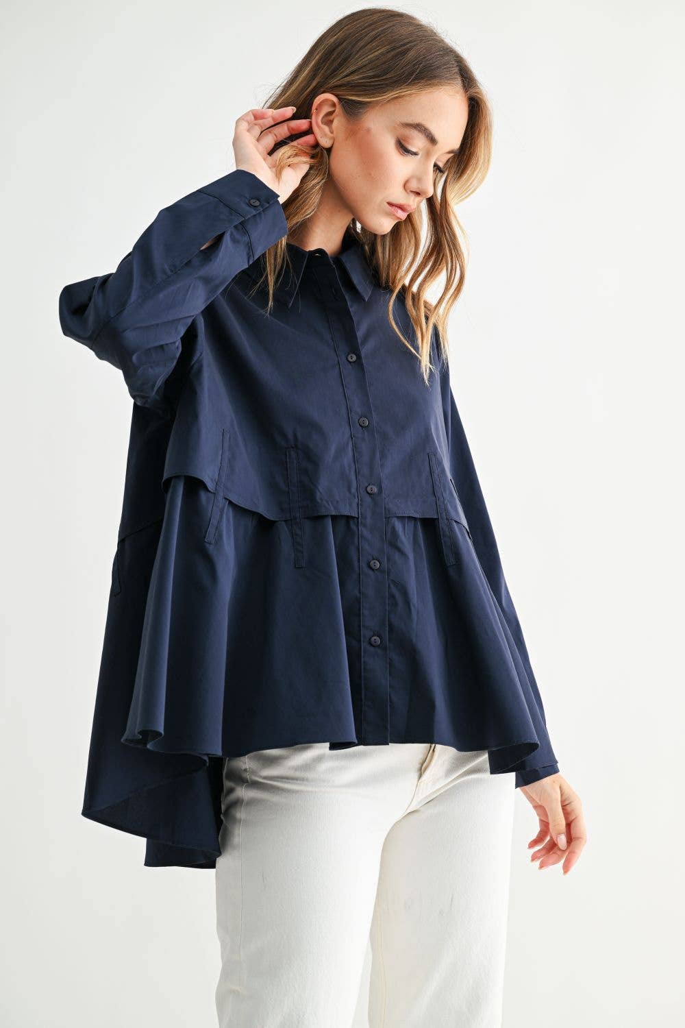Juellette Button Down Poplin Top