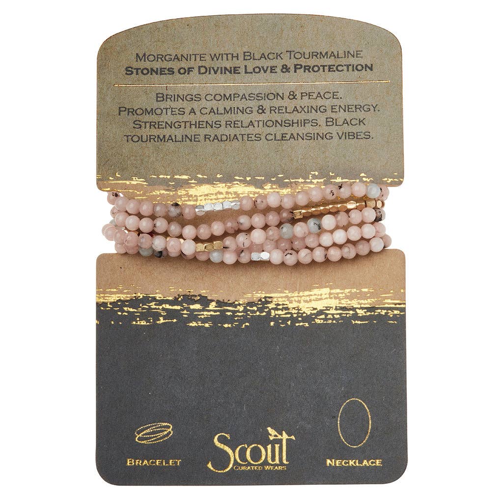 Scout Stone Wrap ~ Morganite & Black Tourmaline ~ Protection