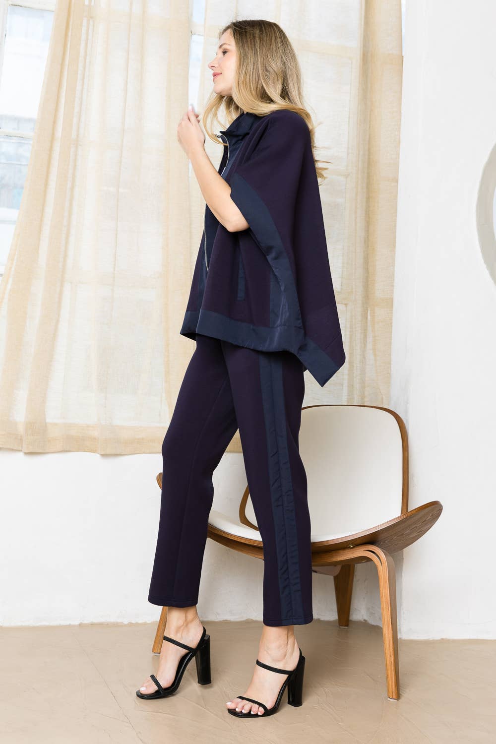 Felecia Stretch French Scuba Poncho Jacket