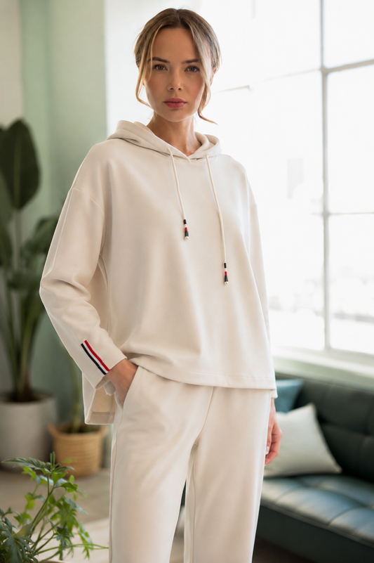 Khloe Knit Crepe Hoodie Top