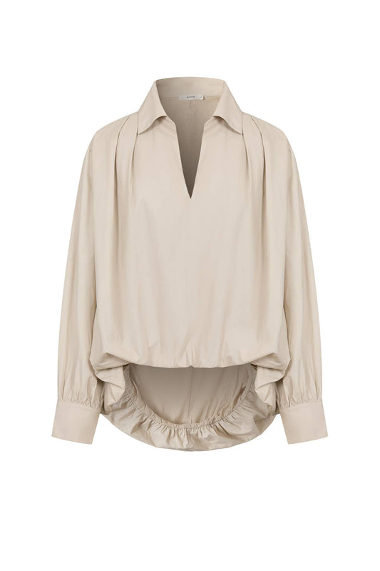 Woven Bubble High Low Shirt