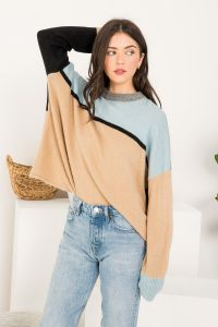 Colorblocked Pullover Sweater