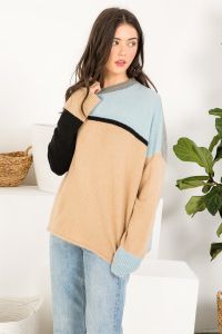 Colorblocked Pullover Sweater